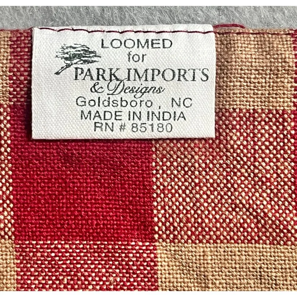 Park Imports & Designs Red Tan Apple and Checked Kitchen Tea Towel 30